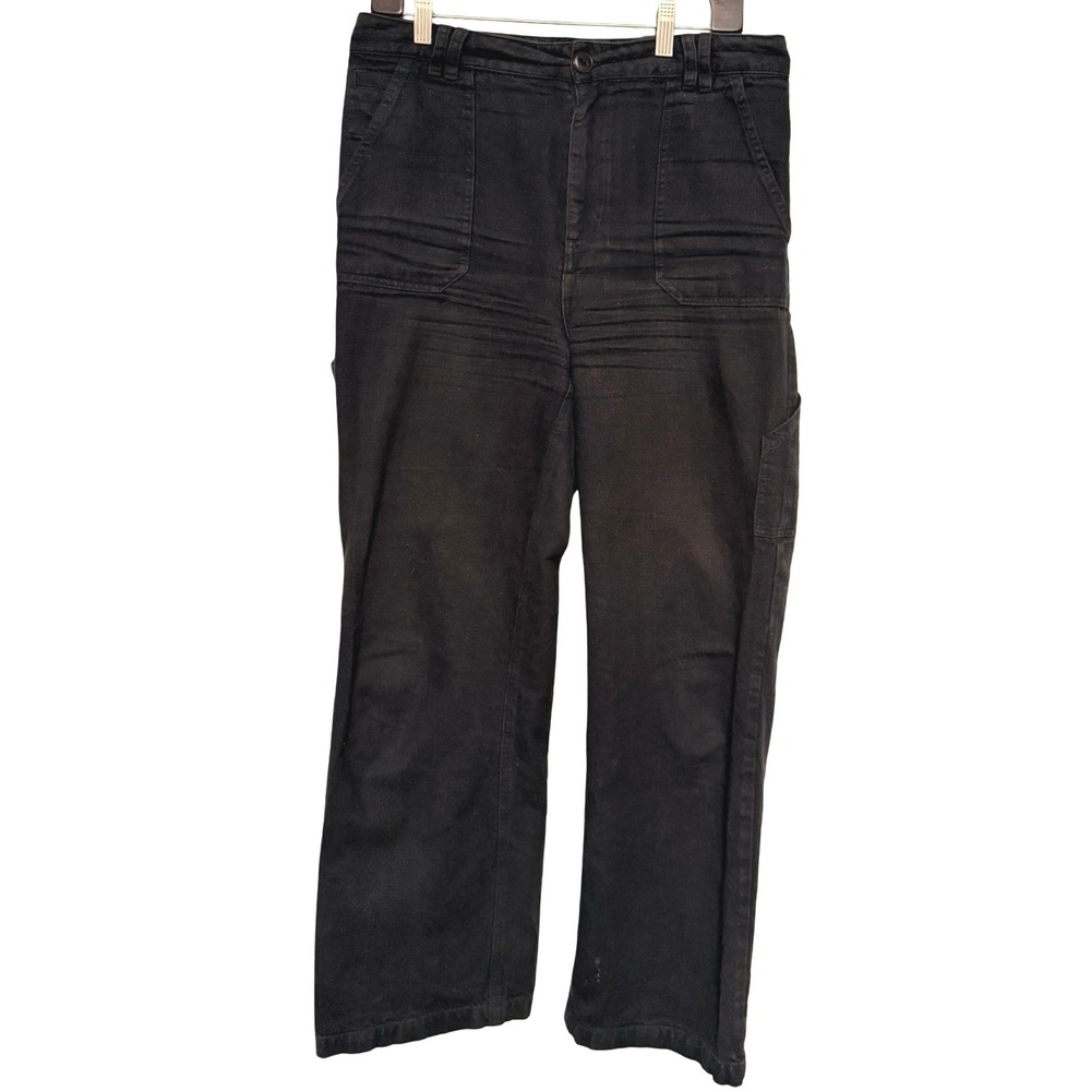 Wrap London Carpenter Pants 6 Black Hemp Cotton Canvas Sustainable Eco Friendly